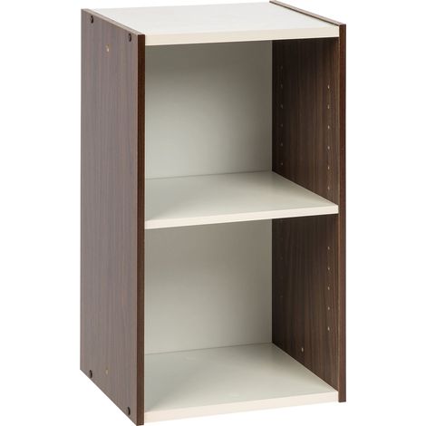 Bibliotheque Gain de Place, Extra Large 2 Etageres, Marron, Réglable, Modulable, pour Salon, Bureau, Chambre, Livres, CD, Petit Meuble de Rangement, Montage Facile (1/5)