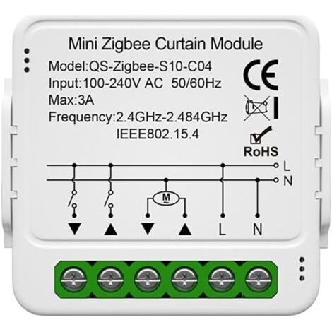 Interrupteur Module Volet Roulant Connecté, Commutateur Rideau Stores WiFi, Compatible avec Alexa Google Home pour Commande Vocale, Minuterie Intelligent Moteur Mural (1/5)
