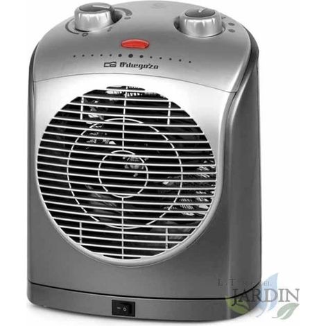 Riscaldatore oscillante. Potenza: 2200W. Controllo della temperatura regolabile. Posizione aria fredda (ventilatore). Due veloci