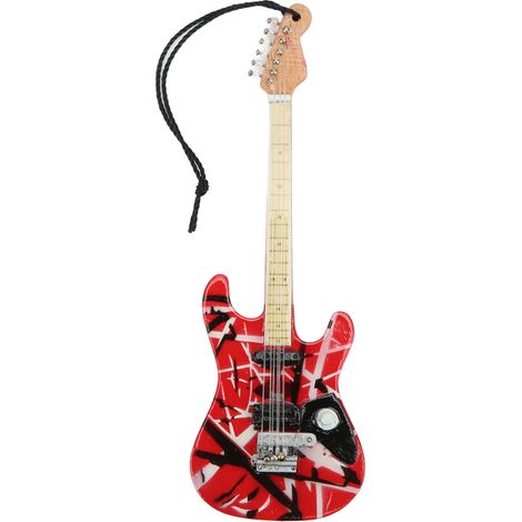 Guitar Model Fine Details Red Wood Grain Basswood Miniature Guitar for Showcase Decoration Gift Giving (1/5)