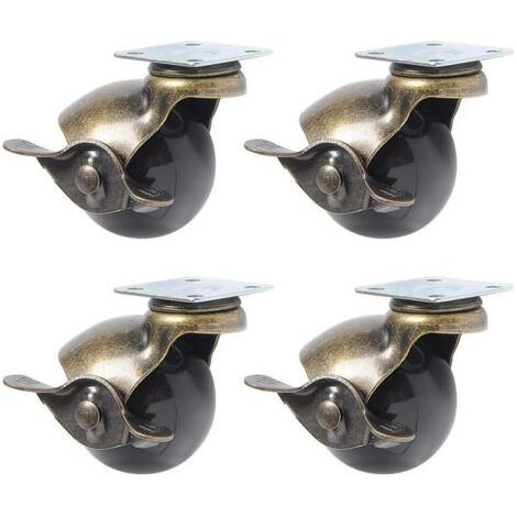 4 ruedas giratorias para patas de muebles (1,5 pulgadas (40 mm) - con freno) (1/5)