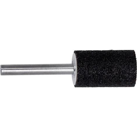 Meule Sur Tige - Corindon Brun - Diamètre Tête 20 mm - Longueur Travail 30 mm - Queue 6 mm - Granulométrie K24 - Cylindrique - Lot De 1 (1/5)
