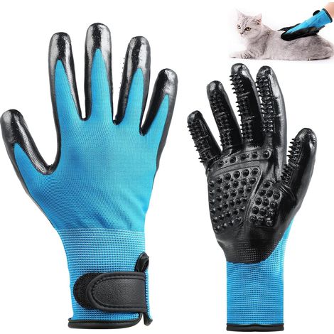 Gant Brosse Chat Gants Poils Animaux - 1 Paire - pour chaque Animal avec cheveux court, moyen et longue cheveux – Brosse de que les chiens, chats et chevaux de brosse brosse de ou Étrille  Grooming (1/5)