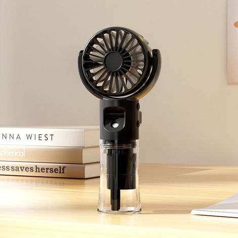 Mini-Nebelventilator – Wiederaufladbar – Geräuscharm – Kühlend – Für den Außenbereich – Ideal für heiße Tage – Kompaktes Design – Schwarz (1/5)
