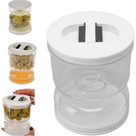 Allecto Plus,Tarro transparente para encurtidos con diseño de reloj de arena para un almacenamiento hermético de alimentos,113 x 135 x 115 cm (1/5)