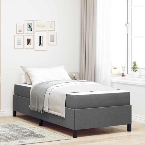 Boxspringbett Dunkelgrau 90 x 200 cm Stoff