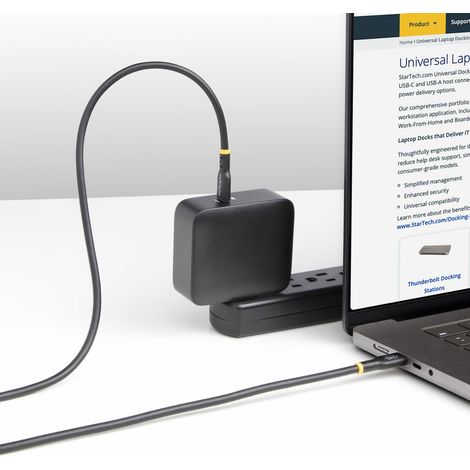 StarTech.com Cavo di Ricarica USB-C da 3m, cavo USB-C certificato USB-IF, 240W PD EPR, cavo trasferimento dati USB 2.0 Tipo-C per laptop, rivestimento in TPE, M/M (1/5)