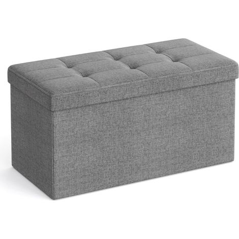 76 x 38 x 38 cm Pouf Poggiapiedi Sgabello Pieghevole Carico Max. 300 kg Tejido de Lino (1/5)