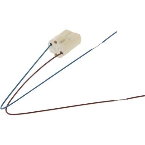 Douille G9 - Céramique - 250 V 2 A - Pour Ampoules Halogènes LED Quartz - 18 mm Diamètre 23 mm Hauteur - Câble Intégré 18 cm - Lot De 2 (1/4)