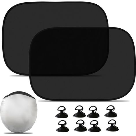 2 PCS Pare Soleil Voiture Bébé, Chaussette pour Enfants et Animaux, Bloquer Les Rayons UV Anti Moustiquaire, Protection Solaire Voiture avec Sac de Rangement pour Plupart des Voitures(5436cm) (1/5)