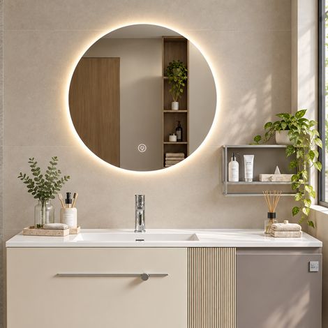 Voda Lumo Round 600mm Battery Operated LED Mirror (1/4)