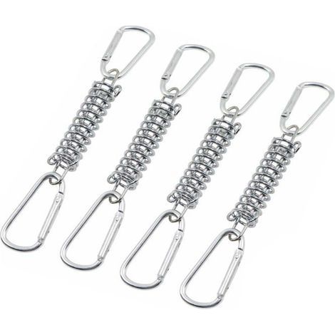 Boucle Ressort Tension Fixation Store,Voile D'ombrage Fixations Accessoires 4 Ressorts HéLicoïdaux 8 Mousquetons,4 Pcs (1/5)