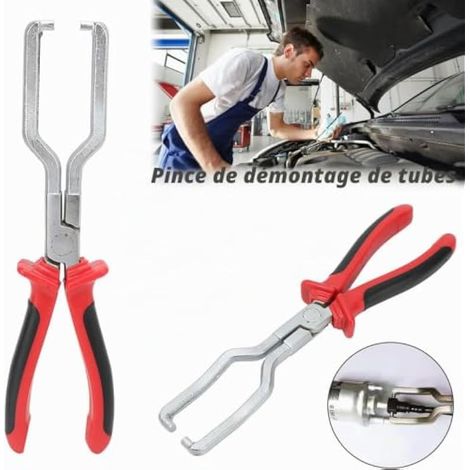 Pince de démontage de collier de serrage pour conduite de carburant (1 pièce) - Poignée en caoutchouc - Acier inoxydable (1/3)