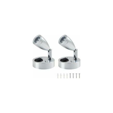 Set De 2 Spots Led Lecture 12V 3W 3000K Bras Flexible Rotation 360 Degres Pour Interieur Vehicule Camping Car (1/5)