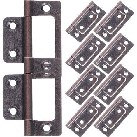 10pièces Charnières Silencieuses Épaisses Acier Inoxydable Paumelles Plates Pour Meubles De Cuisine Portes Lourdes Placards Et Portes De Caravane Camping Car (1/5)