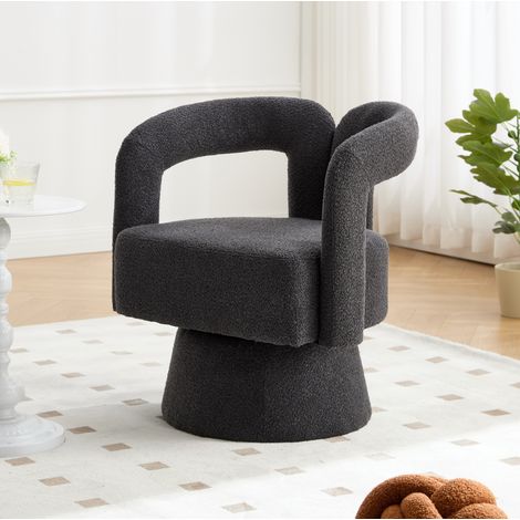 Sedia in tessuto grigio 67x55x74 cm per ufficio o soggiorno (1/5)