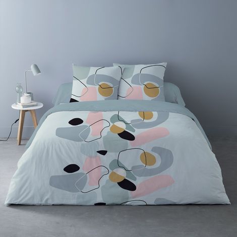 Housse de couette 240x220 Kim + 2 taies coton 52 fils (1/3)