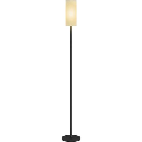 Stehlampe, Schirm en Leinenoptik, Metallstange, Fußschalter, Weiß - Ce luminaire de haute qualité allie design élégant et fonctionnalité optimale, parfait pour embellir votre intérieur tout en offr... (1/5)