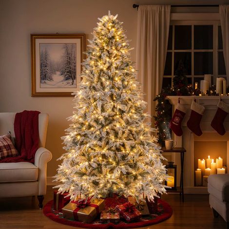 Árbol de Navidad artificial de 240 cm con efecto nieve, 460 LED. (1/5)