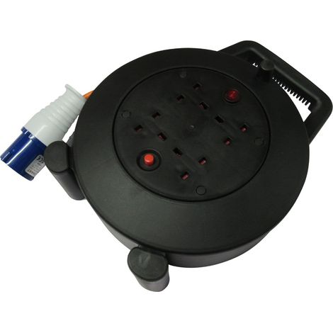 Camping Electric Extension Reel 15M (4 Way Electric Hook Up Lead Caravan Campsite)