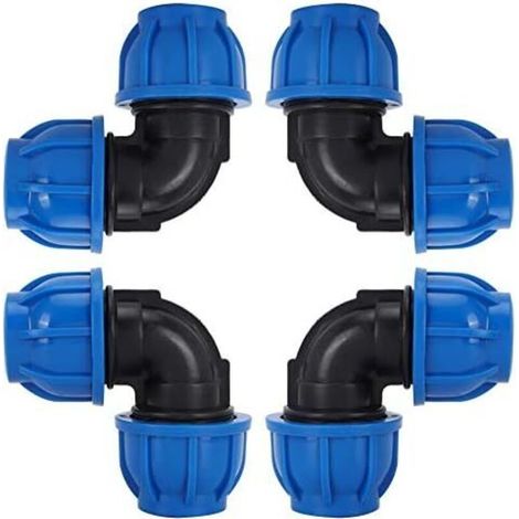 PE 25 Coude plastique égal pour tuyau polyéthylène tuyau ø 25，Tuyau d'eau Coude Connecteur en PE Plastique Raccord Rapide Accessoires pour Purificateurs d'eau Potable（ø 25）