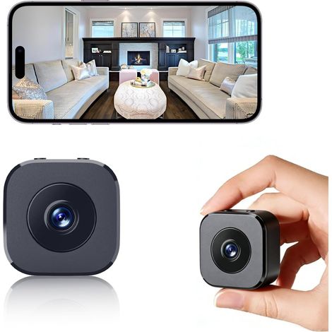 Mini caméra espion cachée, caméra de sécurité domestique WiFi sans fil HD 1080p, petite caméra intérieure avec vision nocturne, alertes de détection de mouvement, stockage de carte SD et cloud (1/5)