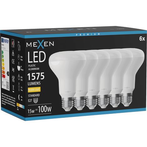 Mexen Nova 6x Ampoule LED E27, R80, 15W, Chaude - 3000K, 1575 lm - L105-E27-1530-01x06 (1/5)