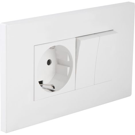 Einzelsteckdose zur Wandmontage mit Doppelschalter (GB-Stecker) (1/4)