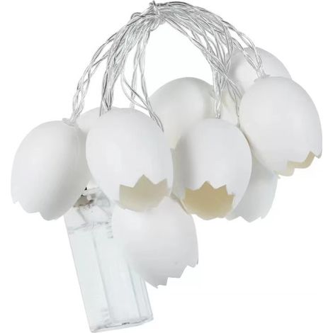 Luzes De Decoración De Pascua - Cadena De Luces Con 20 Led Cálidos - Para Interior Y Exterior - 1,5 M - 10 Figuras De Polluelos - Funciona Con 2 Pilas AA (1/5)