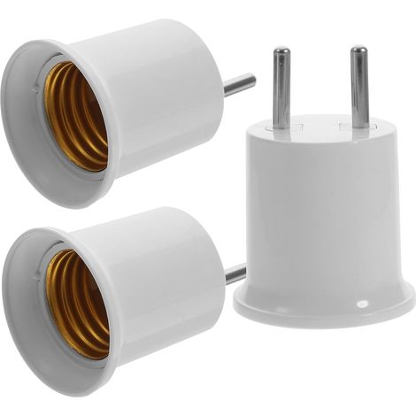 Adaptateur De Douille E27/E26 vers Prise Murale Lot De 3 Adaptateurs De Prise D'Ampoule pour Applique Murale Veilleuse Et Éclairage D'Allée Installation Simple (1/5)