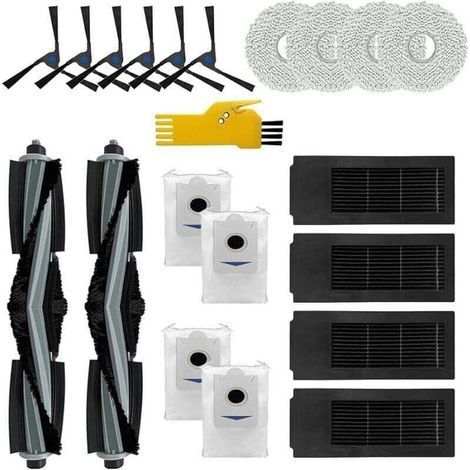 Kit accessoires pour aspirateur robot ECOVACS DEEBOT X2 OMNI , XU,Pièces de rechange 20 paquets 2 brosses roulantes, 4 filtres, 6 bros - KZQ (1/4)