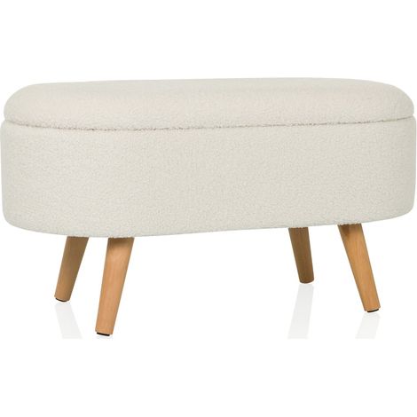 [NEUWERTIG] B-Ware Hjh Living Polsterhocker Sitzbank Storiano 82x41x44cm Sitzhocker Weiß