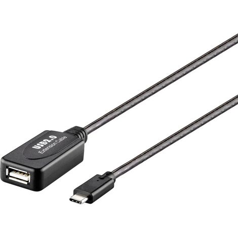 [NEUWERTIG] B-Ware Renkforce Usb Kabel Verlängerungskabel Repeaterkabel Usb C Auf Usb A Schwarz 10m
