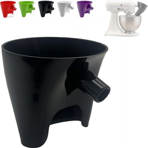 Imbuto per farina compatibile con impastatrice KitchenAid, realizzato in plastica con beccuccio per versare facilmente la farina. (1/5)