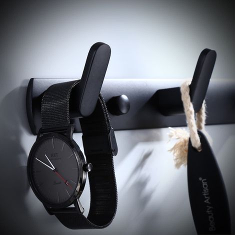 Wandhaken aus Edelstahl mit 4 Haken für Garderobe, Taschen und Handtücher – ideal für Bad, Küche und Schlafzimmer (1/5)