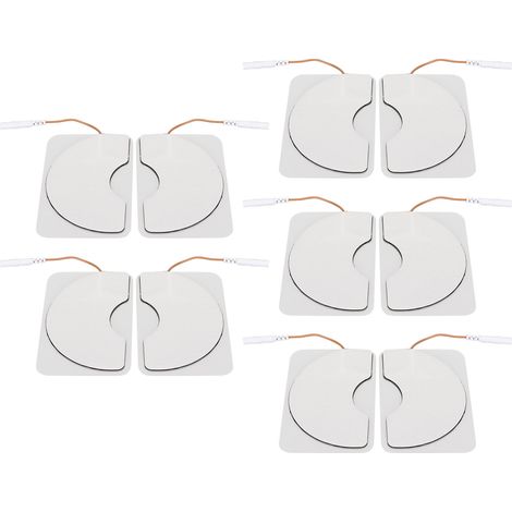10pcs Coussinets Électrodes Massage 6x10cm Réutilisables Basse Impédance Patch pour Soin Poitrine Connecteur 2.5mm (1/5)