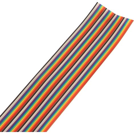 Regenbogenfarbenes Flachbandkabel mit 40 Pins, 1,27 mm Rastermaß, 5,08 cm Breite (5-Meter-Packung) (1/5)