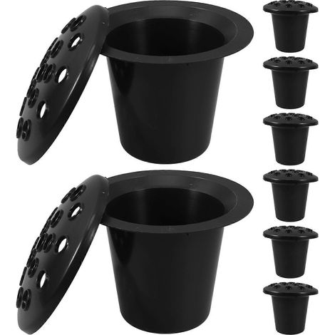 Vases pour tombes, porte-fleurs pour cimetière, décoration funéraire en plastique en forme de noix de lotus, lot de 8 (1/5)