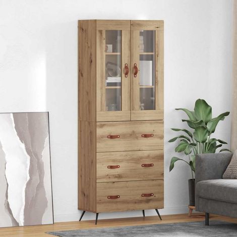 Highboard-Schrank mit Regal 2 pcs Artisan-Eiche Holzwerkstoff
