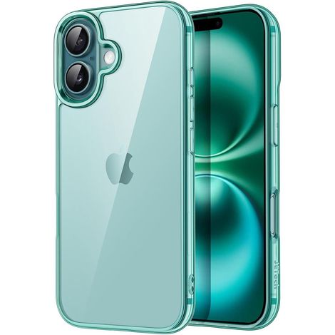 Handyhülle iPhone 16 6 1 Stoßfest Transparent Anti Kratzer Blaugrün (1/5)
