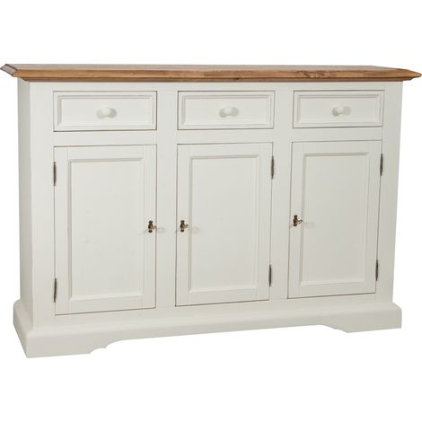 W156XDP45XH103 cm sized Made in Italy shabby-country chic crafts made solid limewood  aged white structure natural finish, cupbo (1/5)