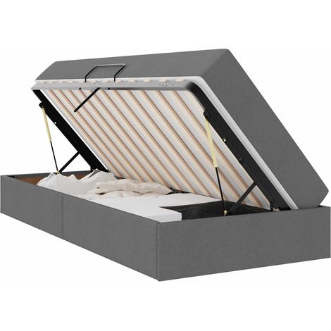 Letto con contenitore e materasso Grigio scuro 90 x 200 cm vidaXL