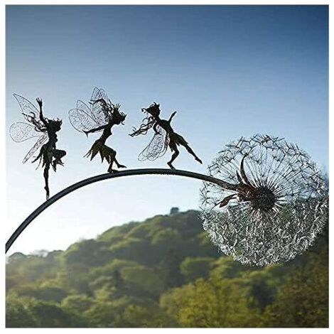 Fées Et Pissenlits Dansent Ensemble Fées Et Pissenlits Dansent Ensemble Piquets De Jardin Décor Jardin Art Ornements De Pelouse en Plein Air Fées Lutins (B) (1/5)