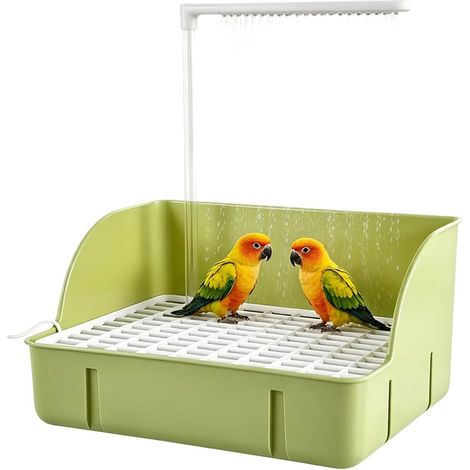 Baignoire automatique pour oiseaux avec pompe, abreuvoir à oiseaux avec circulation de l'eau, accessoire de douche pour perruches, oiseaux, perroquets (1/5)