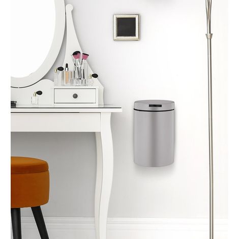 Poubelle de salle de bain murale 3 l couvercle a fermeture automatique