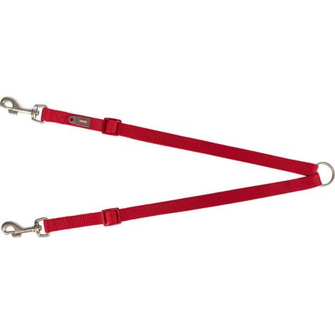 Gancio Guinzaglio 2 Cani Trixie Premium Rosso (1/4)