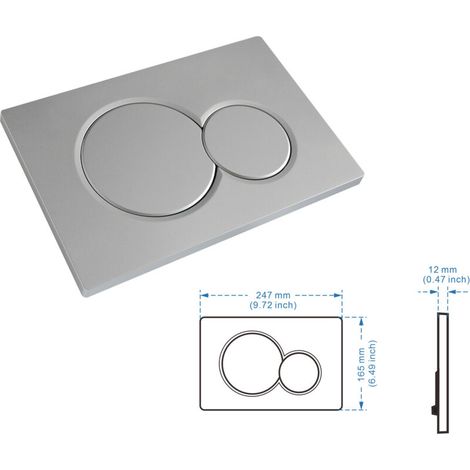 Plaque de commande double chasse compatible Geberit Sigma 20, argent élégant 247x165mm pour réservoir encastré (1/4)