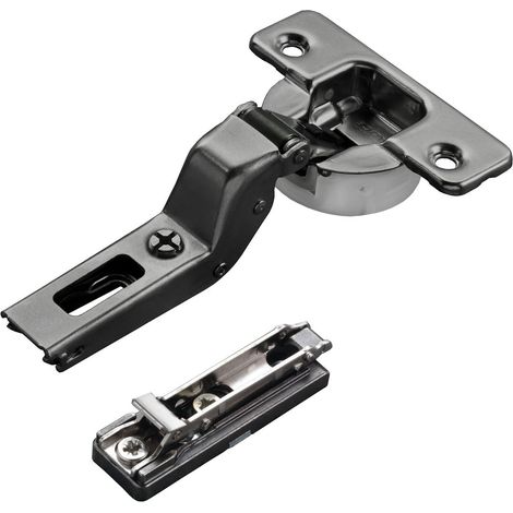2 x Salice Topfband Serie 700 Titanium anthrazit mit Dämpfer im Topf 110° T48 Innenanschlag inkl. Linear-Montageplatte Höhe 6 mm mit Euroschrauben und Exzenterverstellung Topfscharnier von SOTECH (1/5)