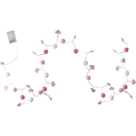 Décoration lumineuse en forme de cœur pour la Saint-Valentin avec pompons, féérique pour la fête des mères, décoration murale pour (1/5)