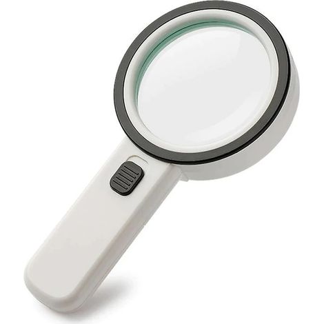 Loupe de poche à double lentille, loupe lumineuse avec grossissement 30x et 12 LED. (1/5)